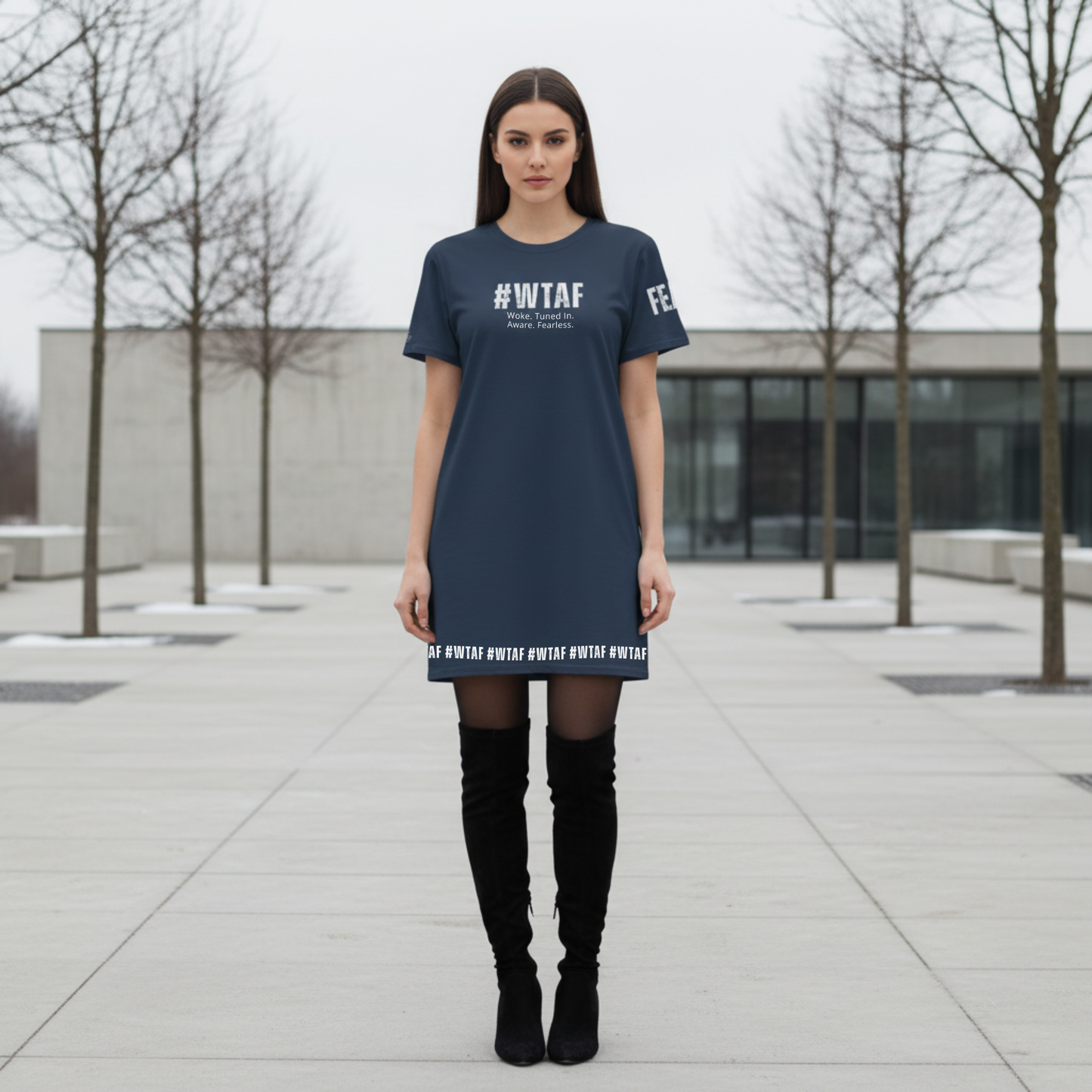 #WTAF Oversized T-Shirt Dress – Woke Tuned In Aware Fearless Streetwear