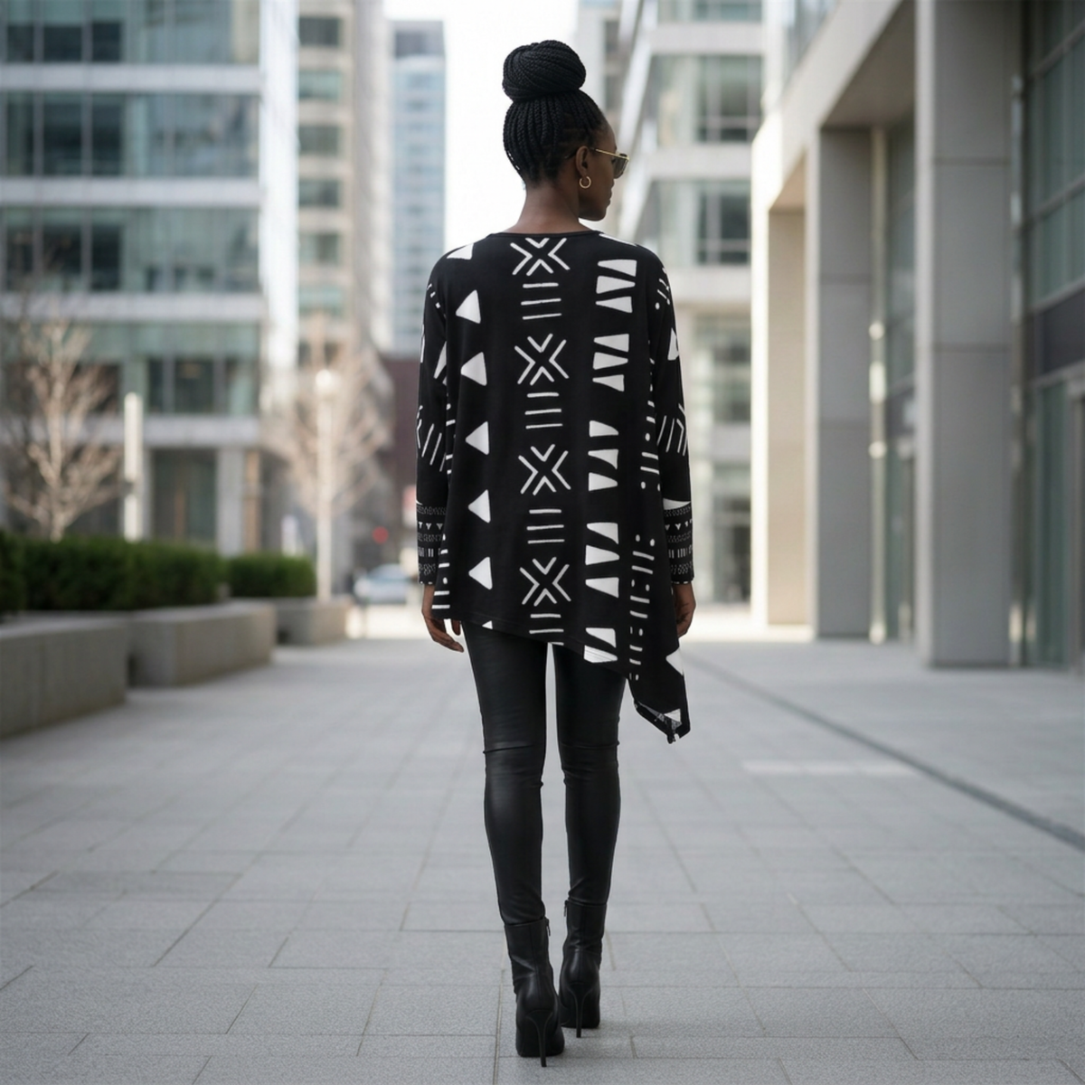 Mud Cloth PRINT Asymmetric Top | Savanna Series | Women's | Kinky Nomad