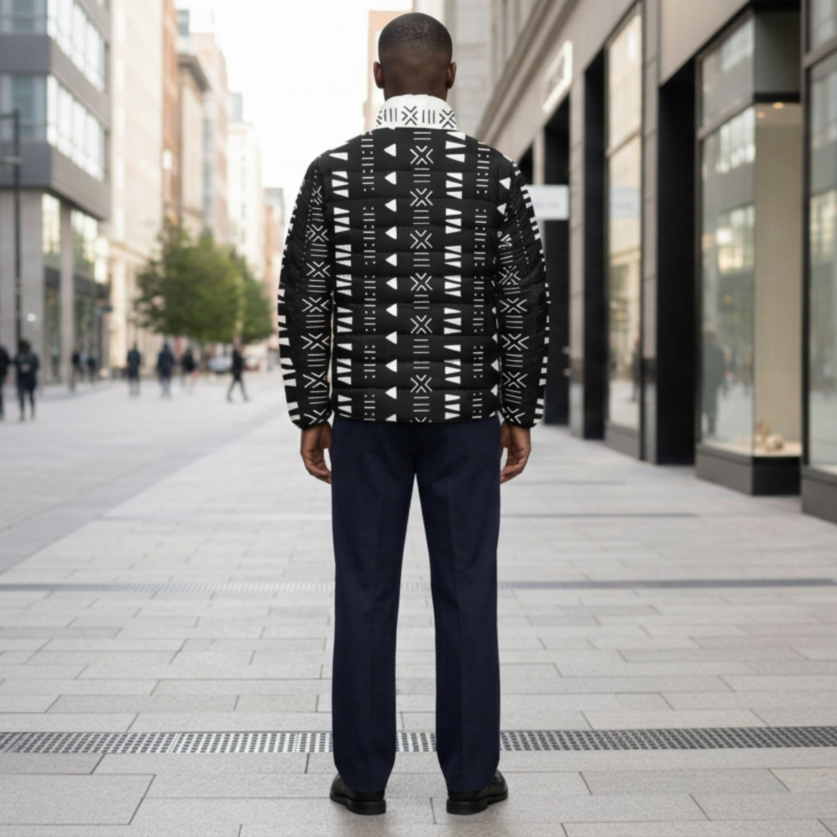 Bogolan Print Padded Jacket | Men's | Savanna Series | Kinky Nomad