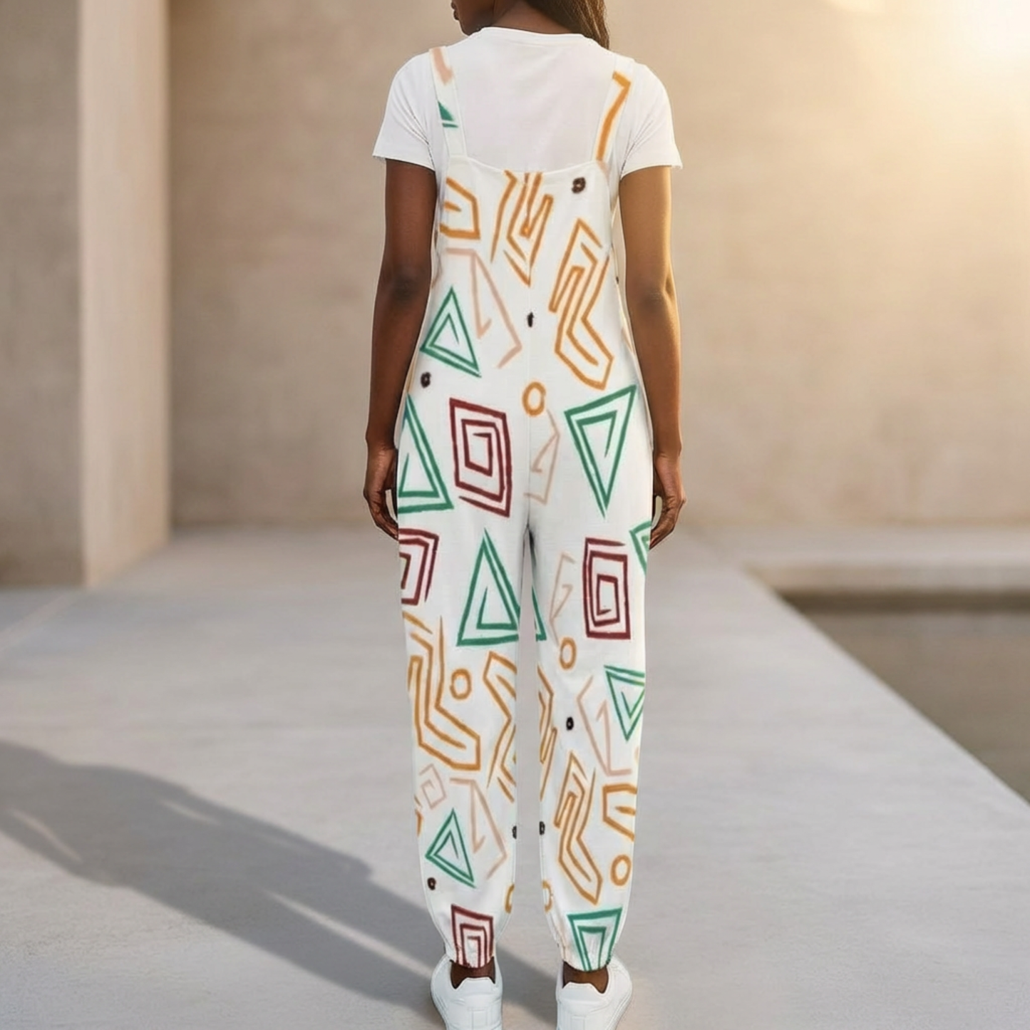 Let's Dance Casual Baggy Jumpsuit for Women – Boho Loose Overall with Bow Strap