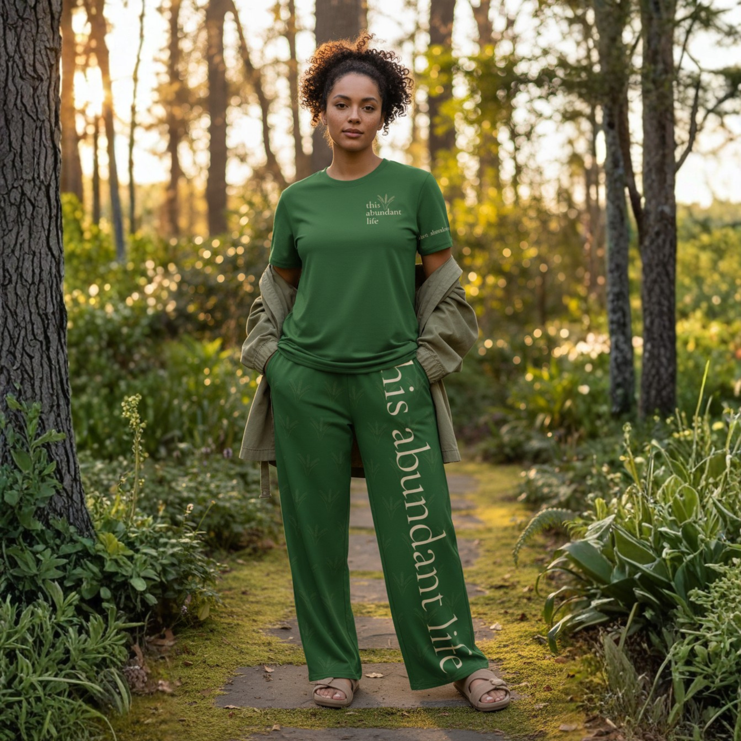 This Abundant Life SoftStyles Set | Unisex T-Shirt & Wide-Leg Pant Matching Set