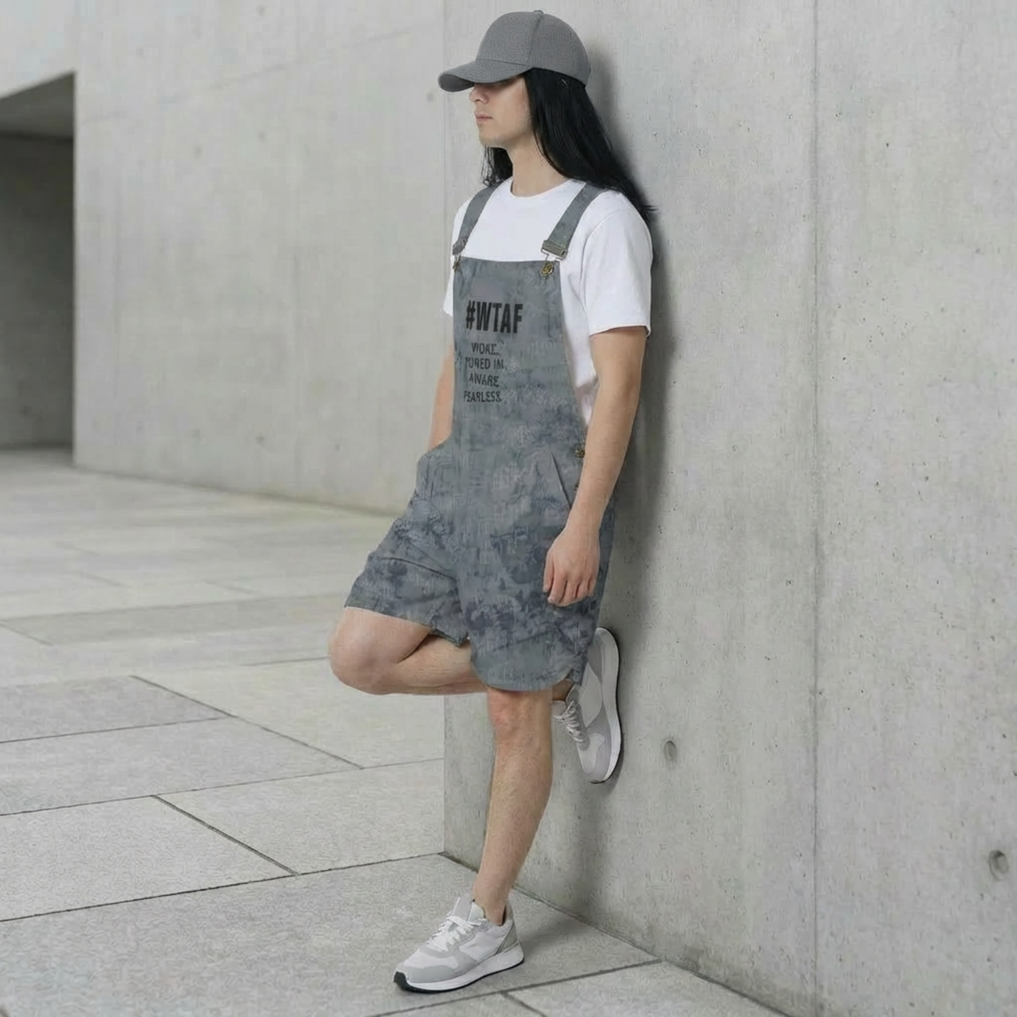 Unisex Graphic Streetwear Overalls | Short Overalls | Adjustable Strap Urban Outfit | WTAF