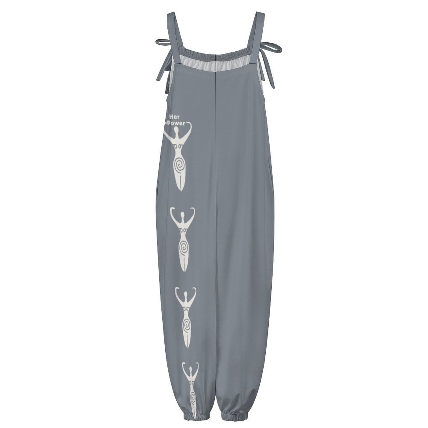 Boho Loose Fit Tie Strap Jumpsuit for Women | Casual Wide Leg Romper Outfit