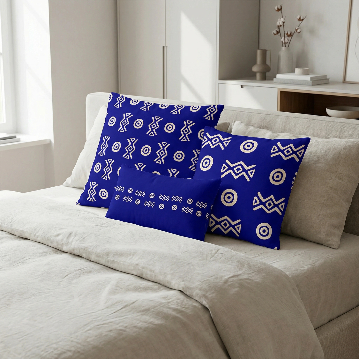 Savanna Indigo Throw Pillow (22x22, 18x18, Lumbar 20x12)