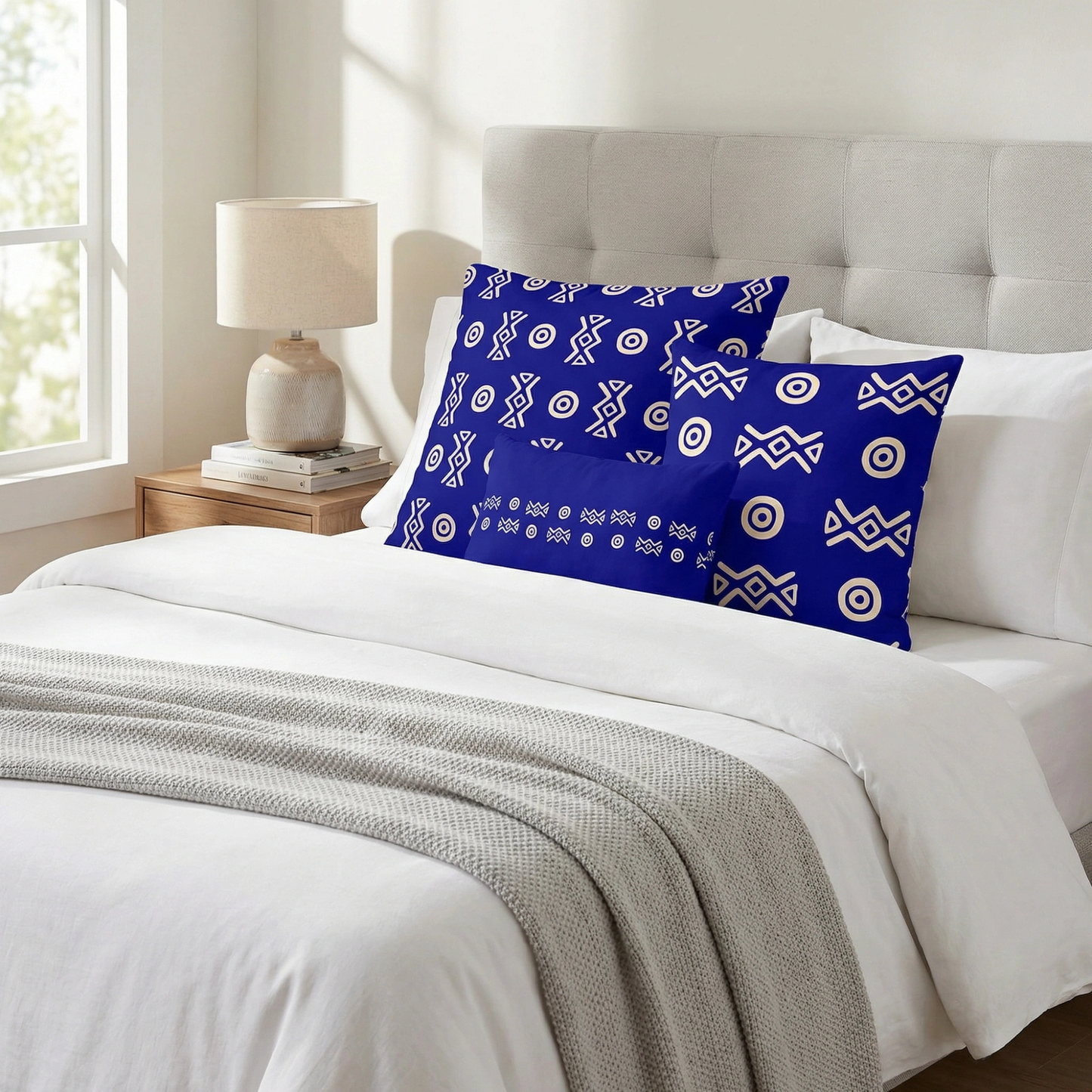 Savanna Indigo Throw Pillow (22x22, 18x18, Lumbar 20x12)