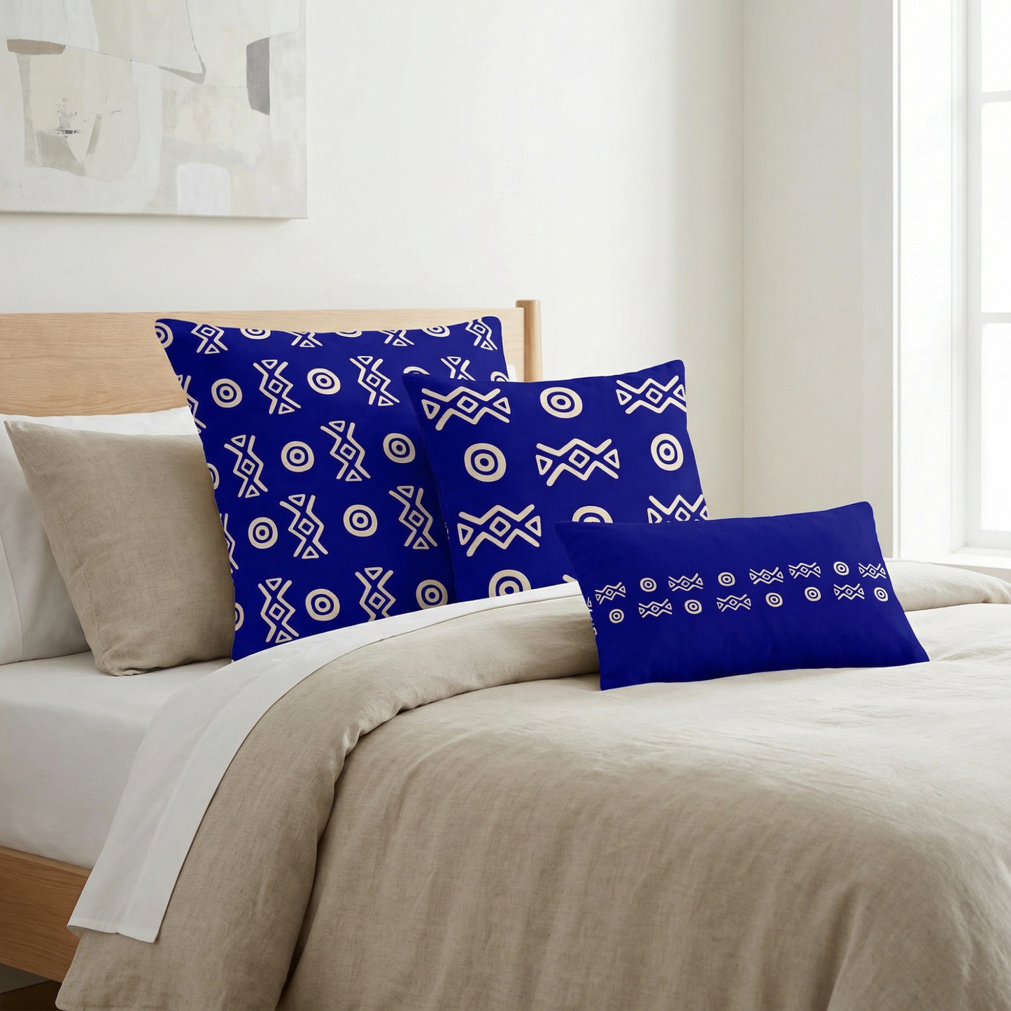 Savanna Indigo Throw Pillow (22x22, 18x18, Lumbar 20x12)