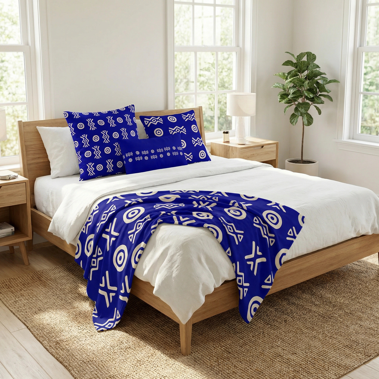 Savanna Indigo Throw Pillow (22x22, 18x18, Lumbar 20x12)