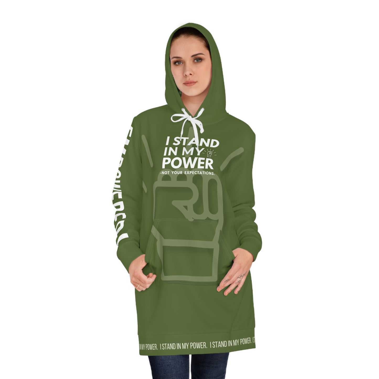 I Stand In My Power Hoodie Dress — Empowering Women’s Statement Streetwear