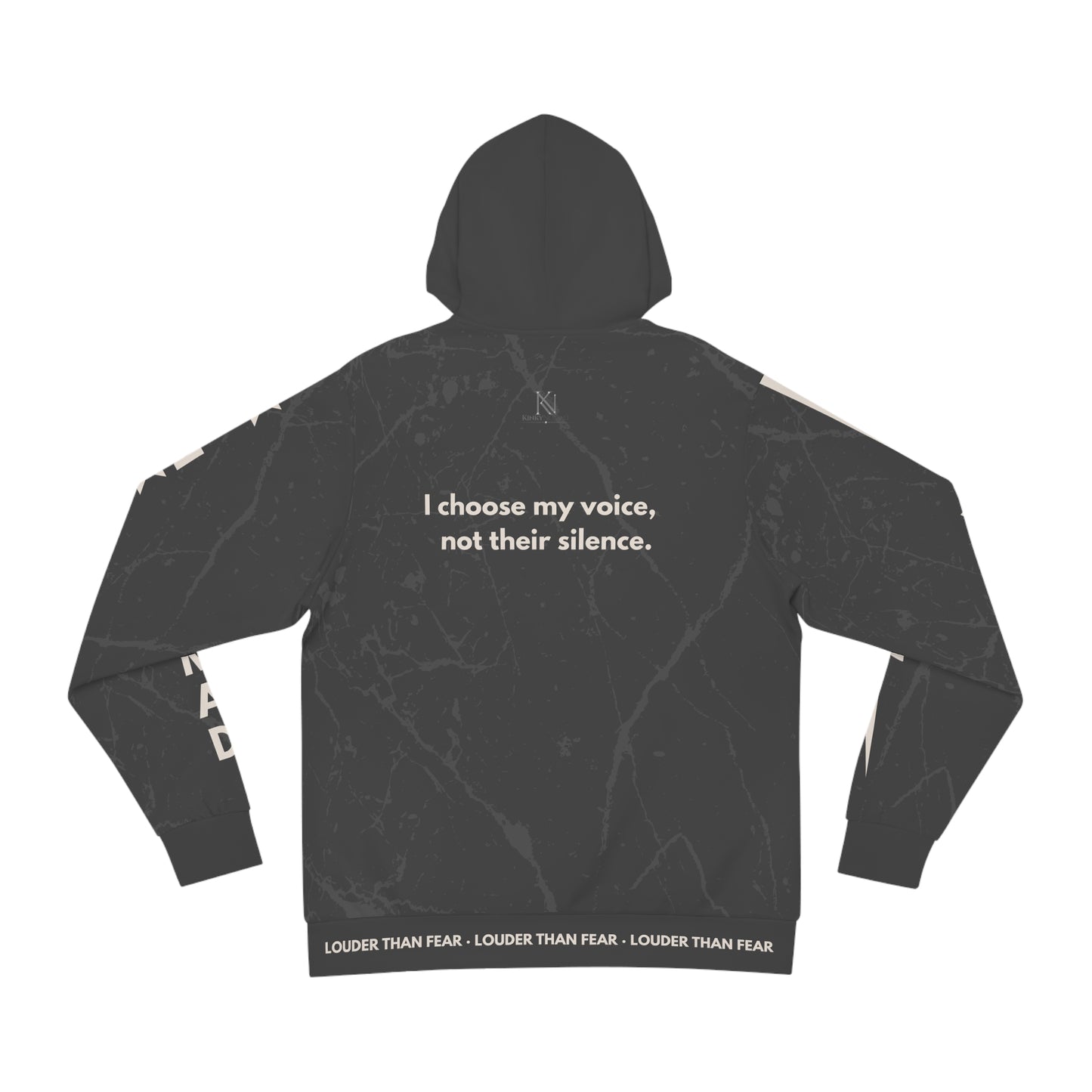 Louder Than Fear Hoodie – Empowering Unisex Streetwear by Kinky Nomad