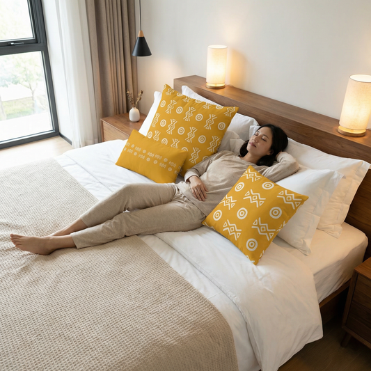 Savanna Gold African Pattern Throw Pillows | 22x22, 18x18 & Lumbar