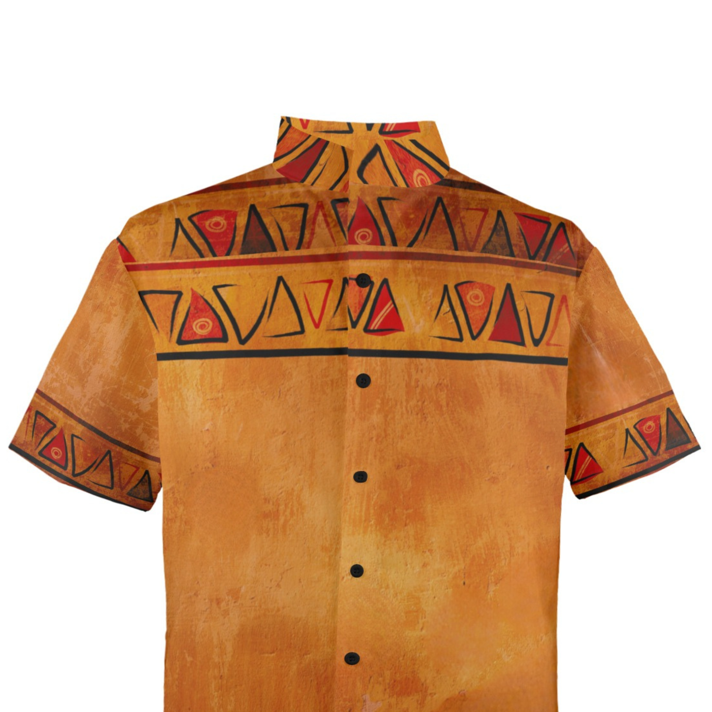 Stand Up Collar Shirt | Osiris Gold Print Ghana Ground | Kinky Nomad