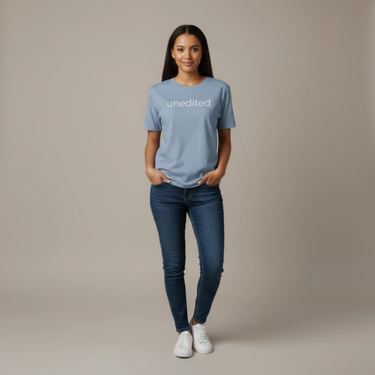 Unedited Cotton Tee – Empowering Minimalist Graphic T-Shirt | Soft Midweight Everyday Top cotton crew neck t-shirt