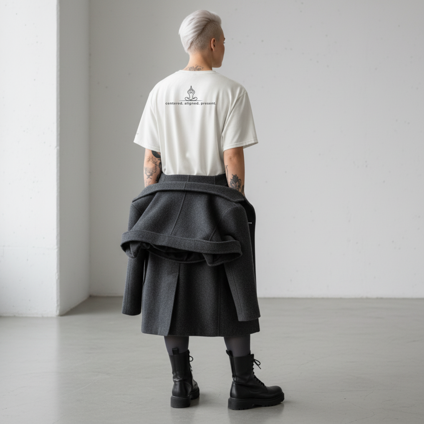 Aligned T-Shirt Dress | Minimalist Statement Dress for Everyday Balance