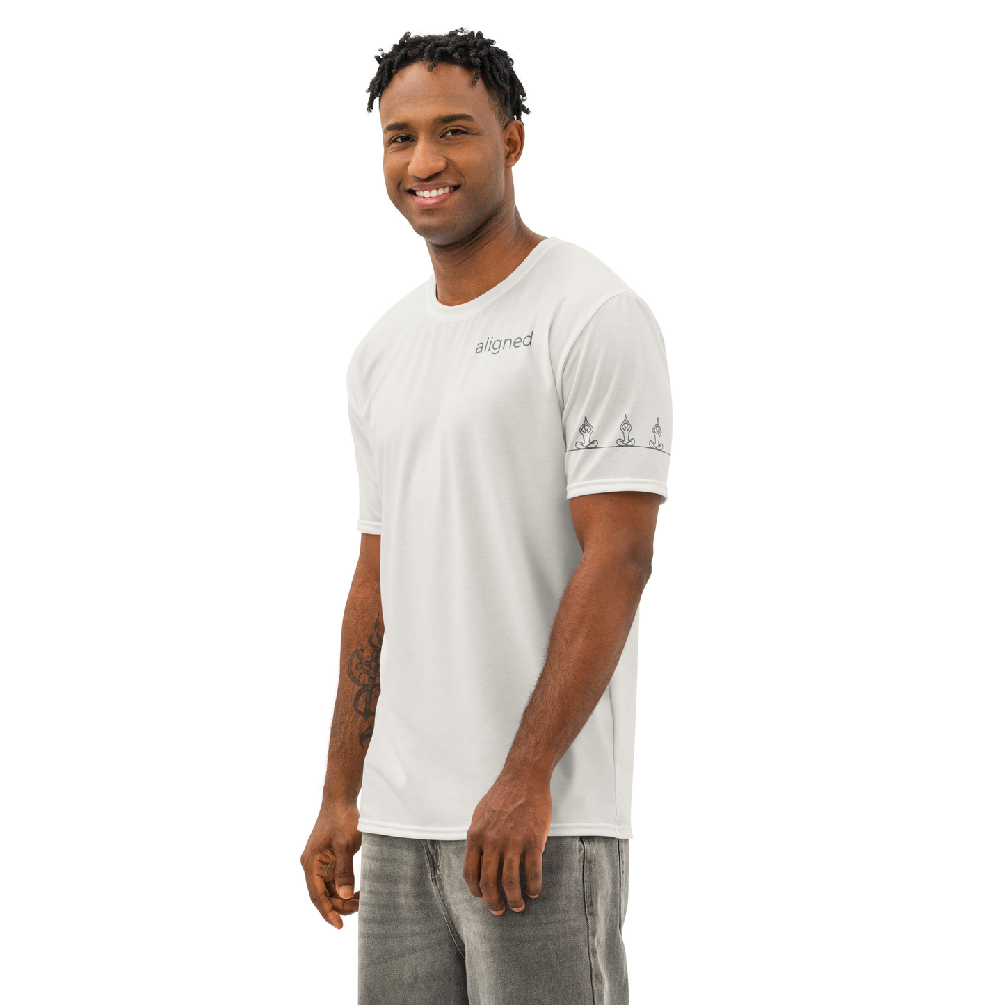 Aligned Cotton Tee – Mindful Minimalist Yoga Shirt | Centered. Aligned. Present.