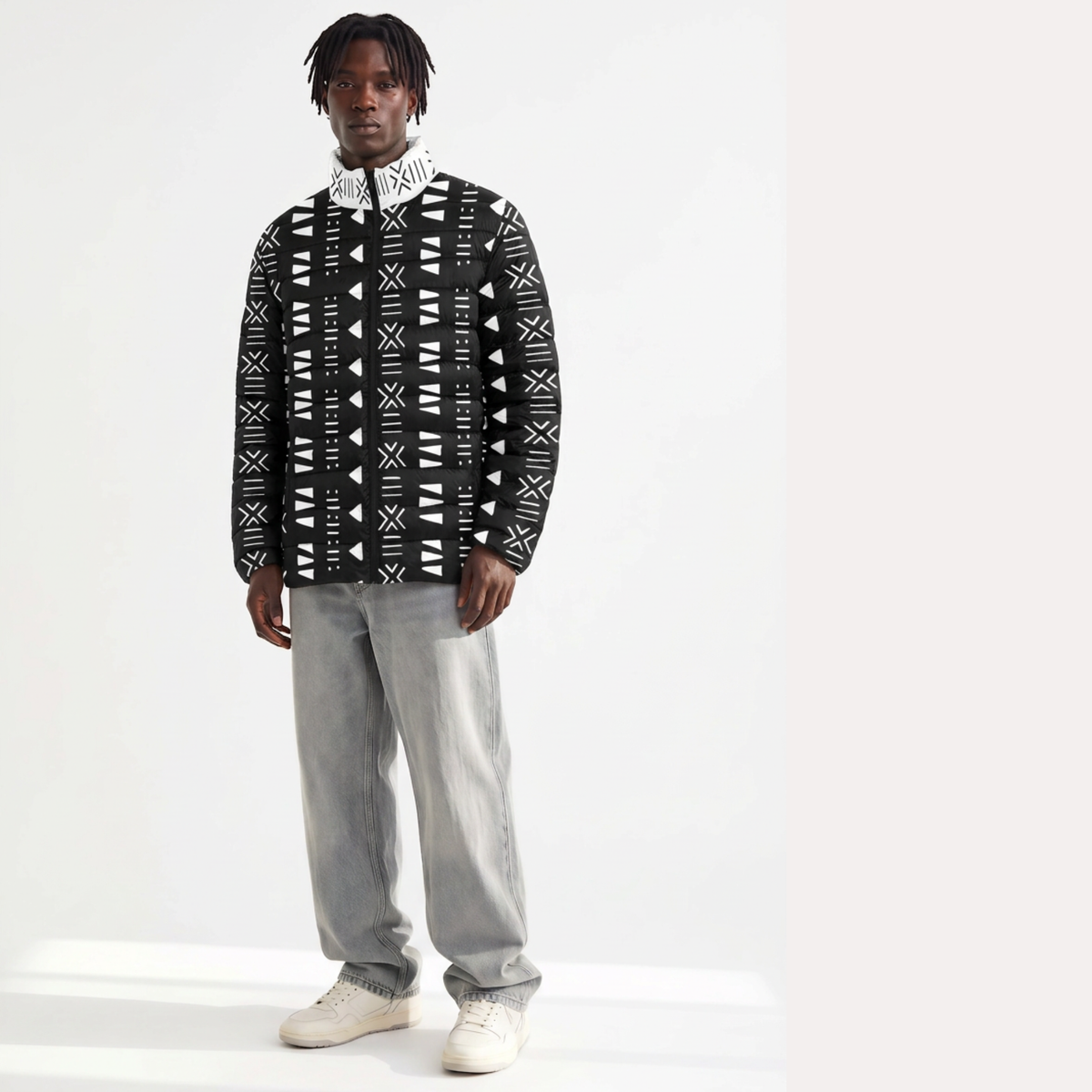 Bogolan Print Padded Jacket | Men's | Savanna Series | Kinky Nomad