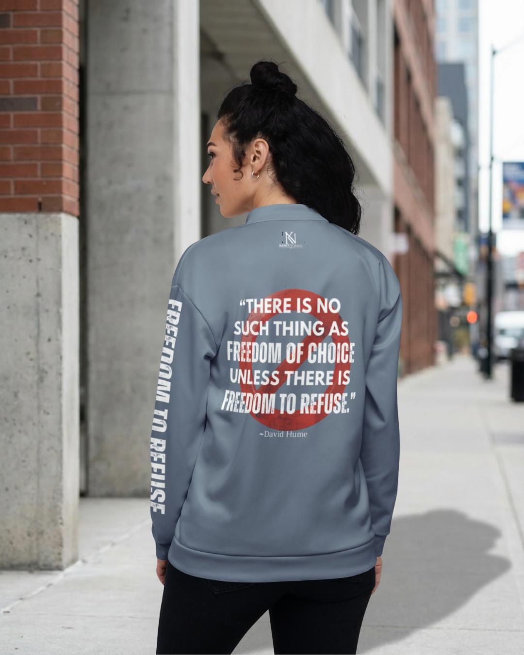 Freedom to Refuse Bomber Jacket – Unisex Empowerment Streetwear