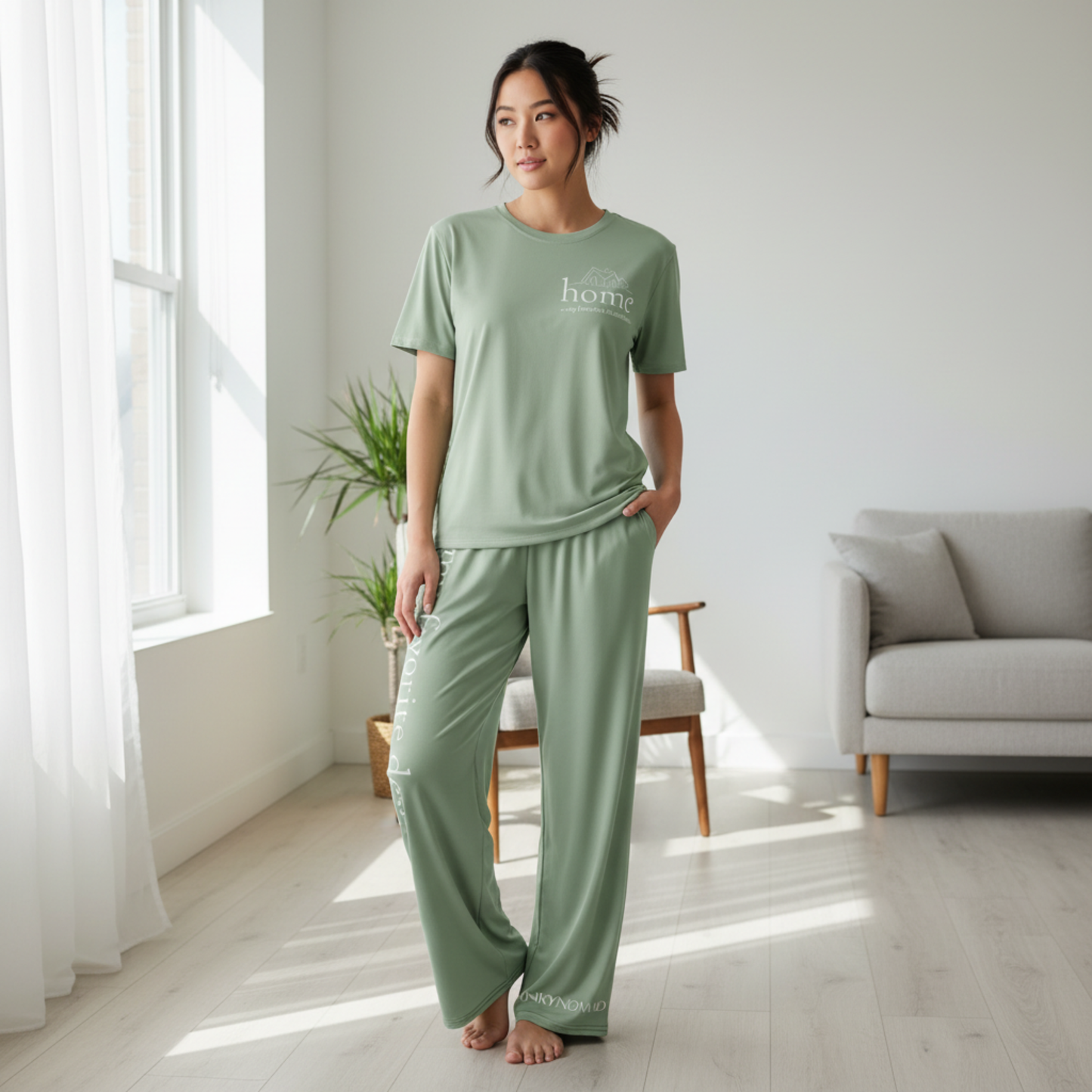 Wild Soul, Calm Home SoftStyles Set | Unisex T-Shirt & Wide-Leg Pant Matching Set