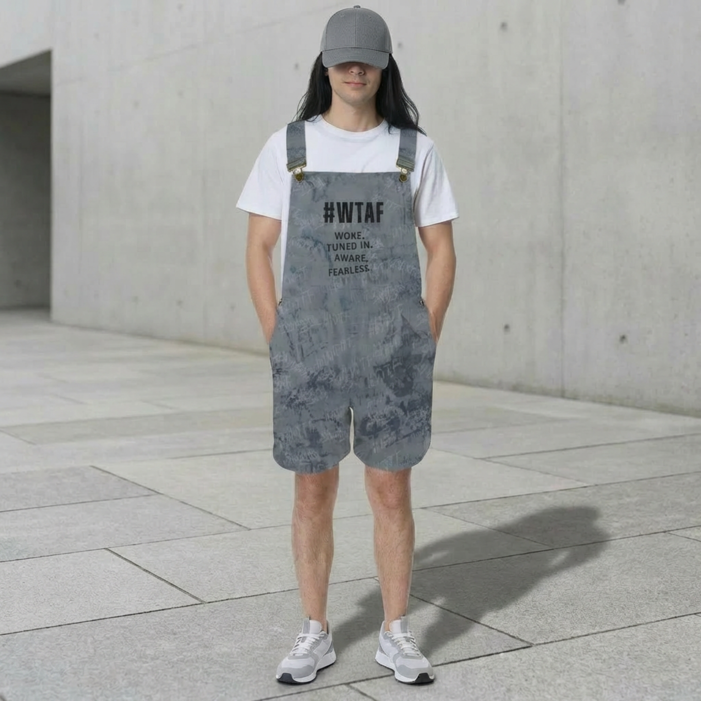 Unisex Graphic Streetwear Overalls | Short Overalls | Adjustable Strap Urban Outfit | WTAF
