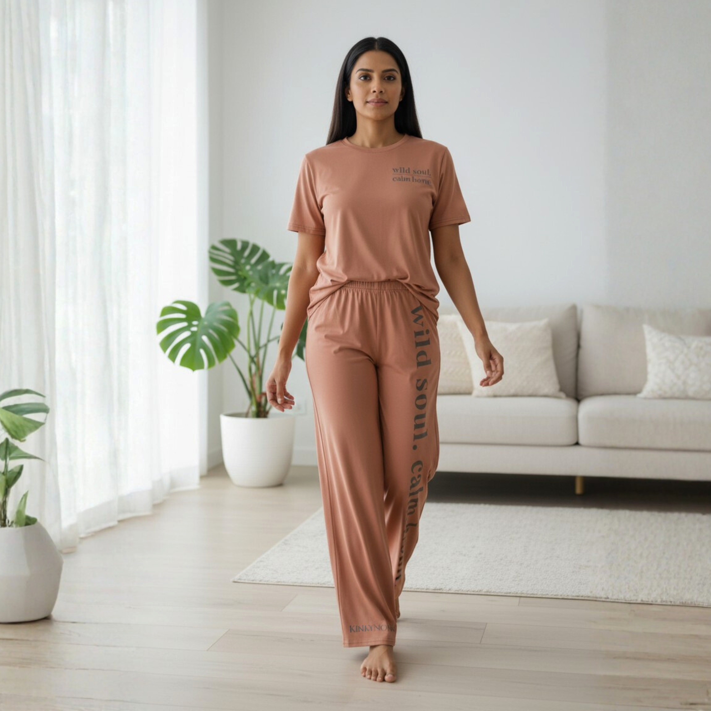 Wild Soul, Calm Home SoftStyles Set | Unisex T-Shirt & Wide-Leg Pant Matching Set