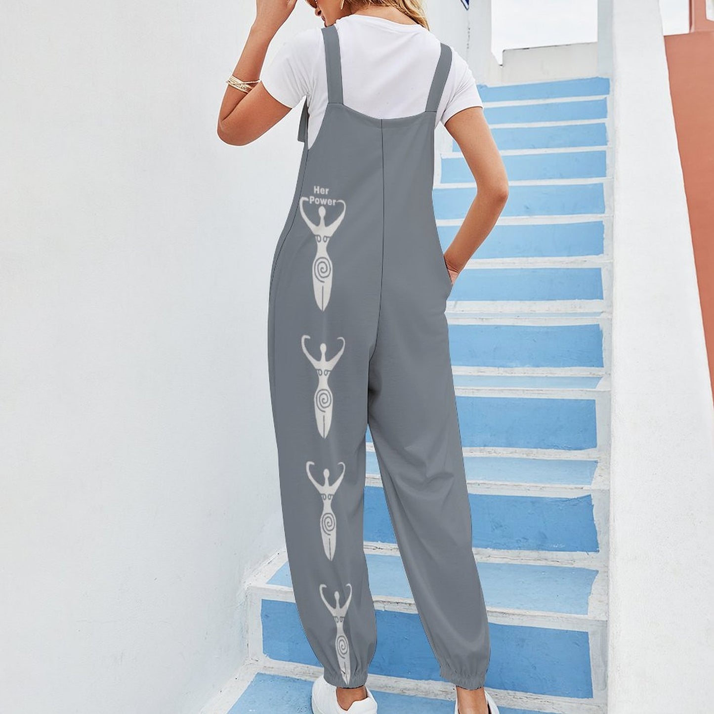 Boho Loose Fit Tie Strap Jumpsuit for Women | Casual Wide Leg Romper Outfit