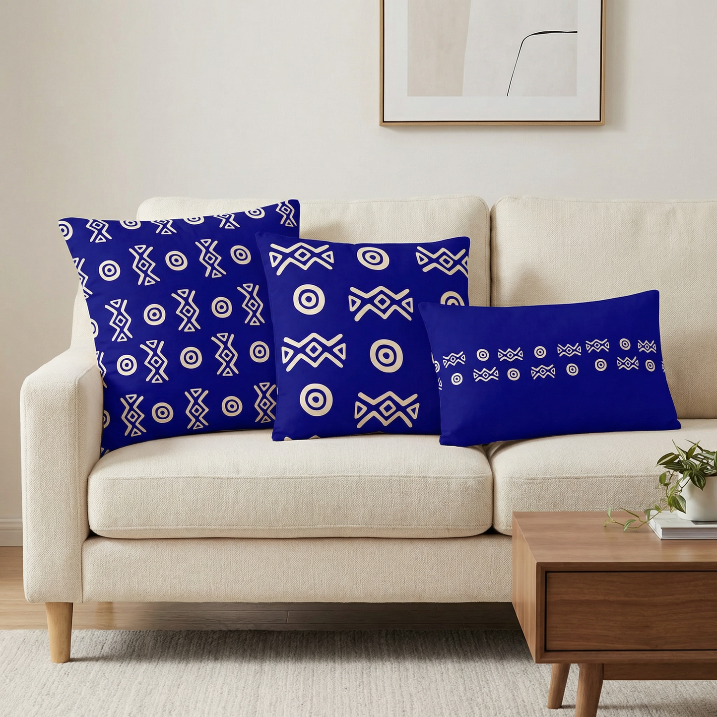 Savanna Indigo Throw Pillow (22x22, 18x18, Lumbar 20x12)