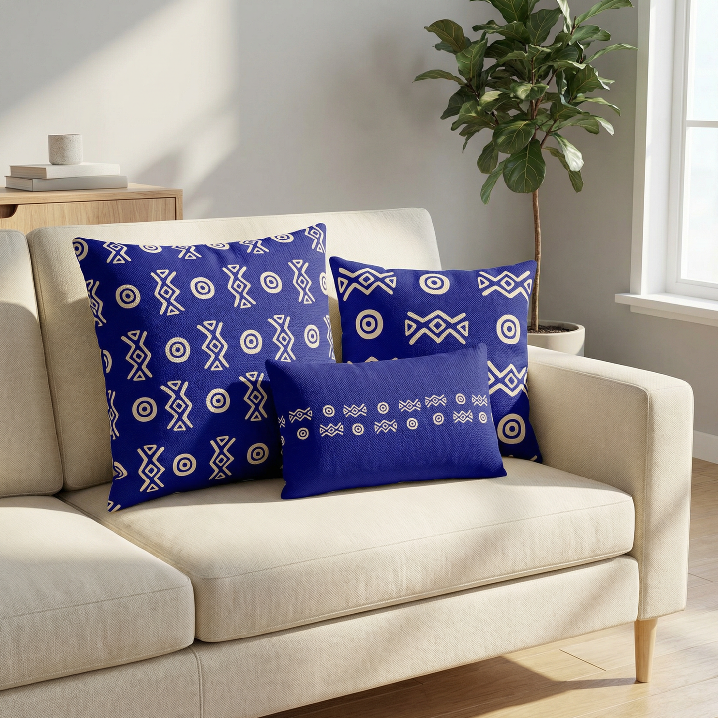 Savanna Indigo Throw Pillow (22x22, 18x18, Lumbar 20x12)