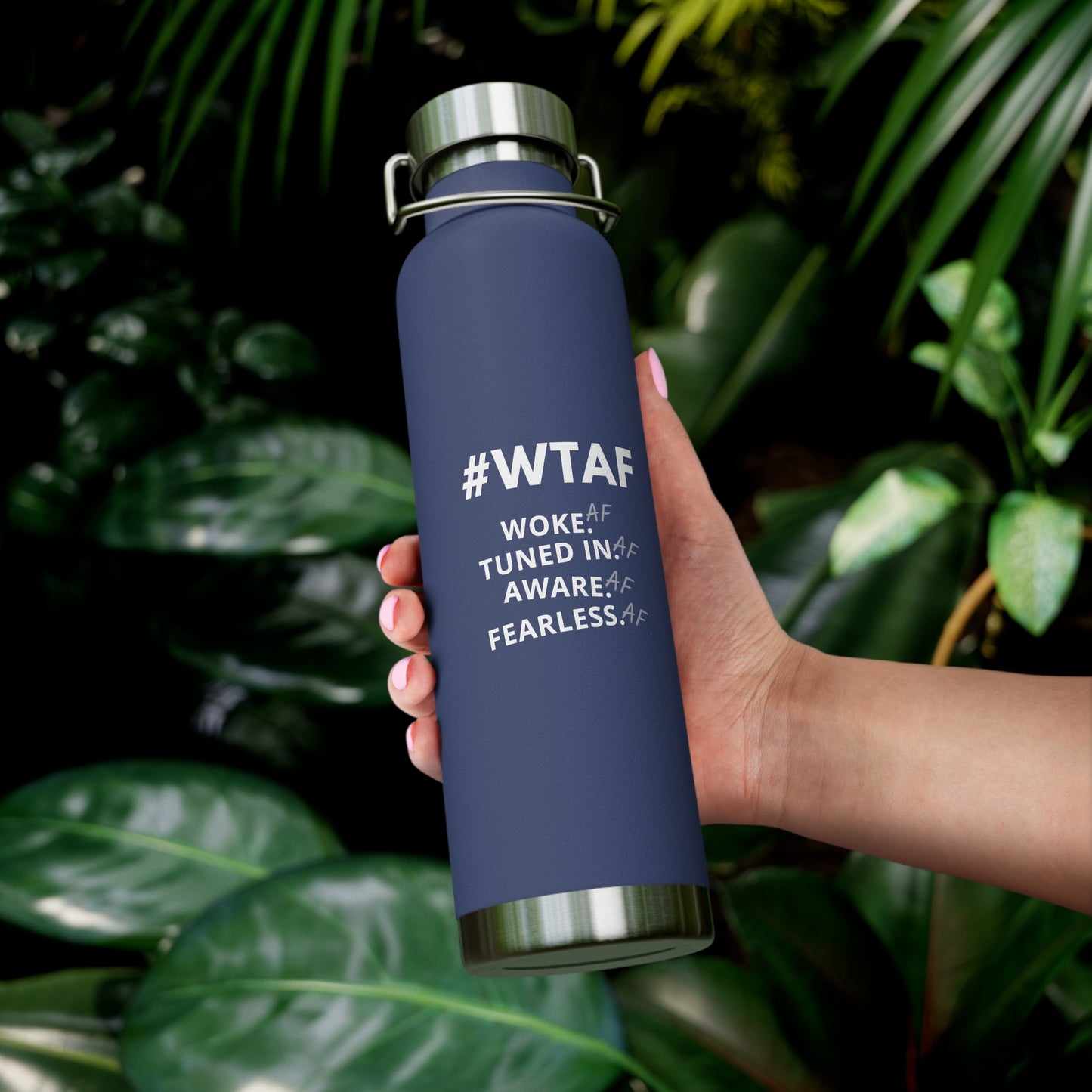Copper Vacuum Insulated Water Bottle – 22oz Stainless Steel with Empowerment Designs | My Body My Rules, Louder Than Fear, We Know Nothing, #WTAF, I Stand in My Power