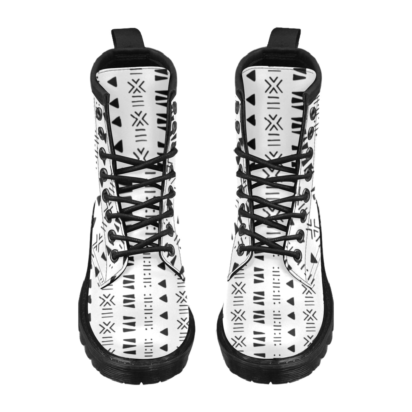 Bogolan Print Combat Boots | Mud Cloth | Afro Boho Sole | Kinky Nomad