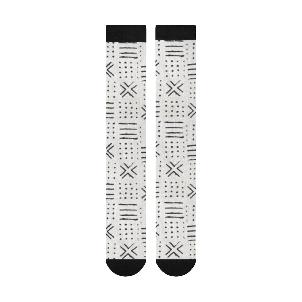 Over-the-Calf Socks | Angles Ghana Mud Cloth | Kinky Nomad