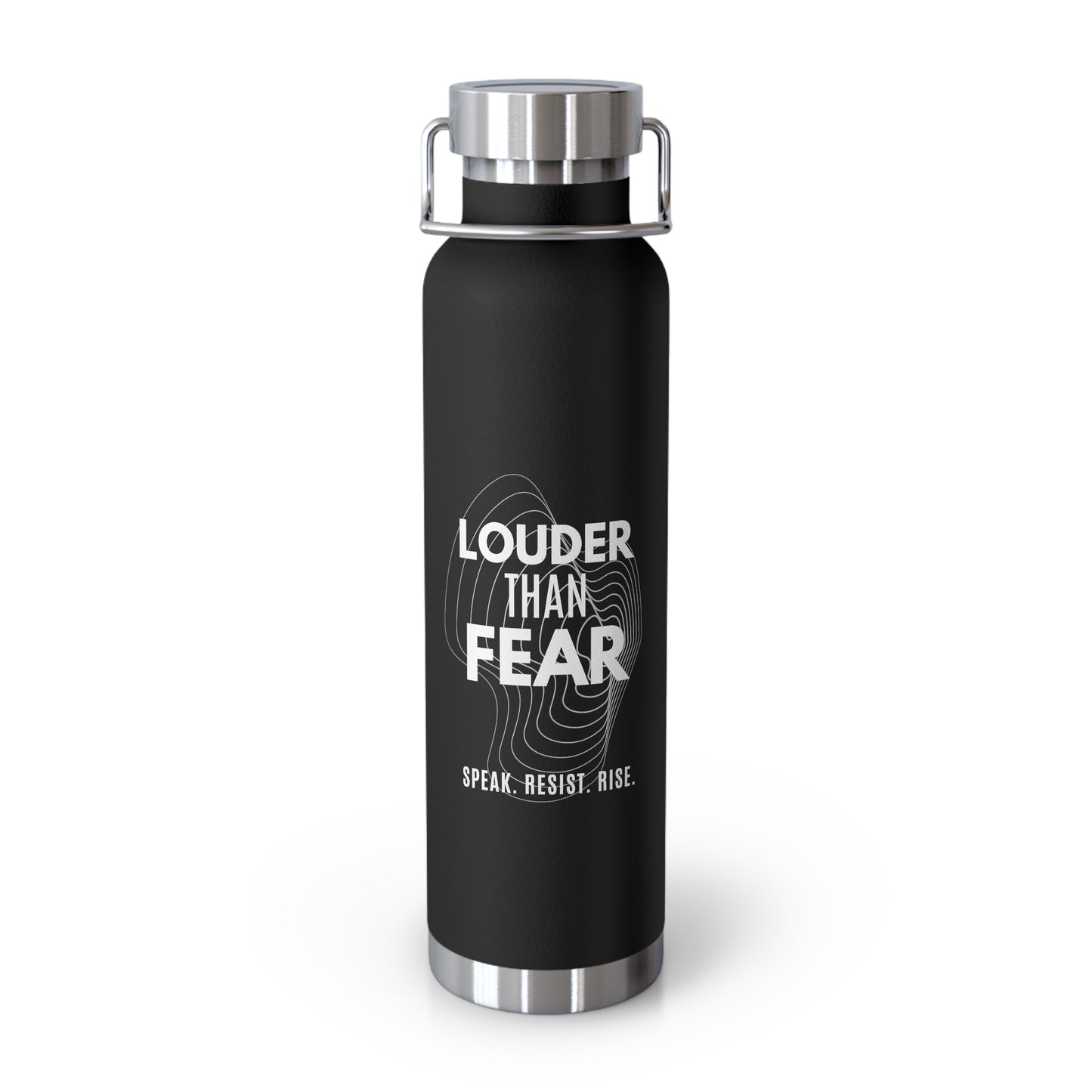 Copper Vacuum Insulated Water Bottle – 22oz Stainless Steel with Empowerment Designs | My Body My Rules, Louder Than Fear, We Know Nothing, #WTAF, I Stand in My Power