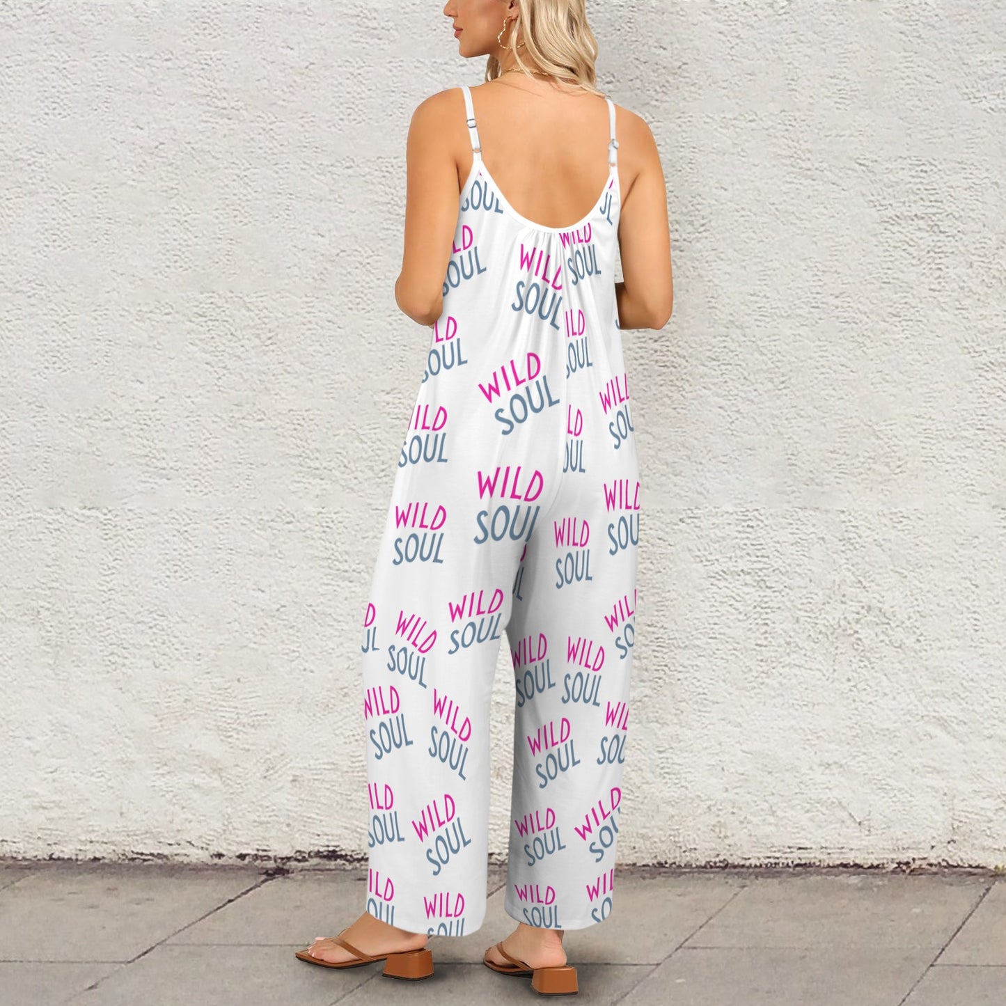 Wild Soul  Pleated Cami Pocket Wide Leg Jumpsuit for Women | Casual Loose Fit Summer Outfit