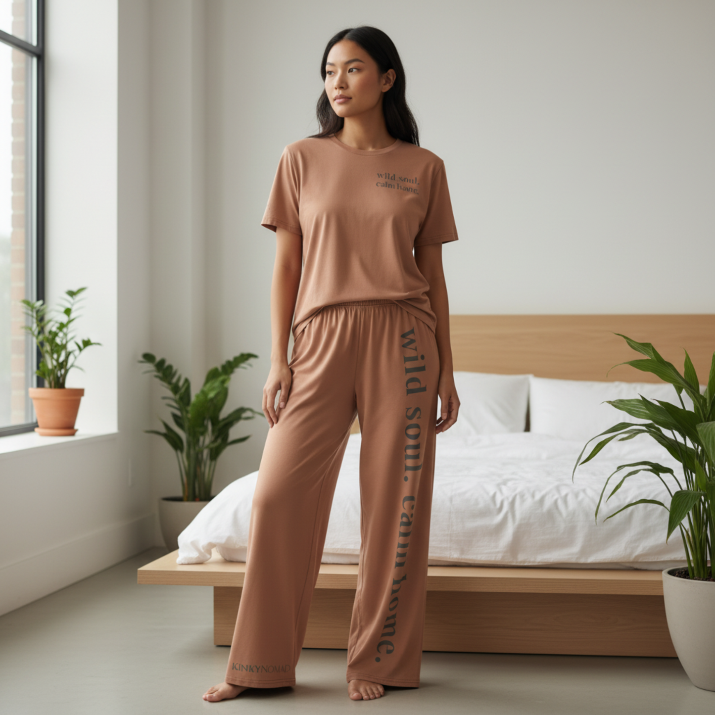 Wild Soul, Calm Home SoftStyles Set | Unisex T-Shirt & Wide-Leg Pant Matching Set