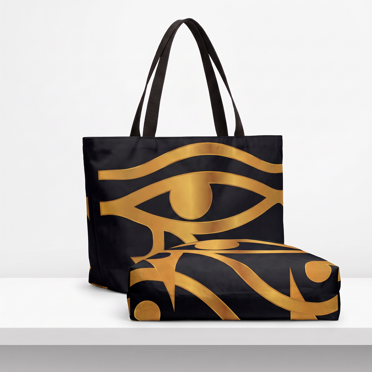 Weekender Tote Bag | Aya Bogolan Ghana Eye of Horus | Kinky Nomad