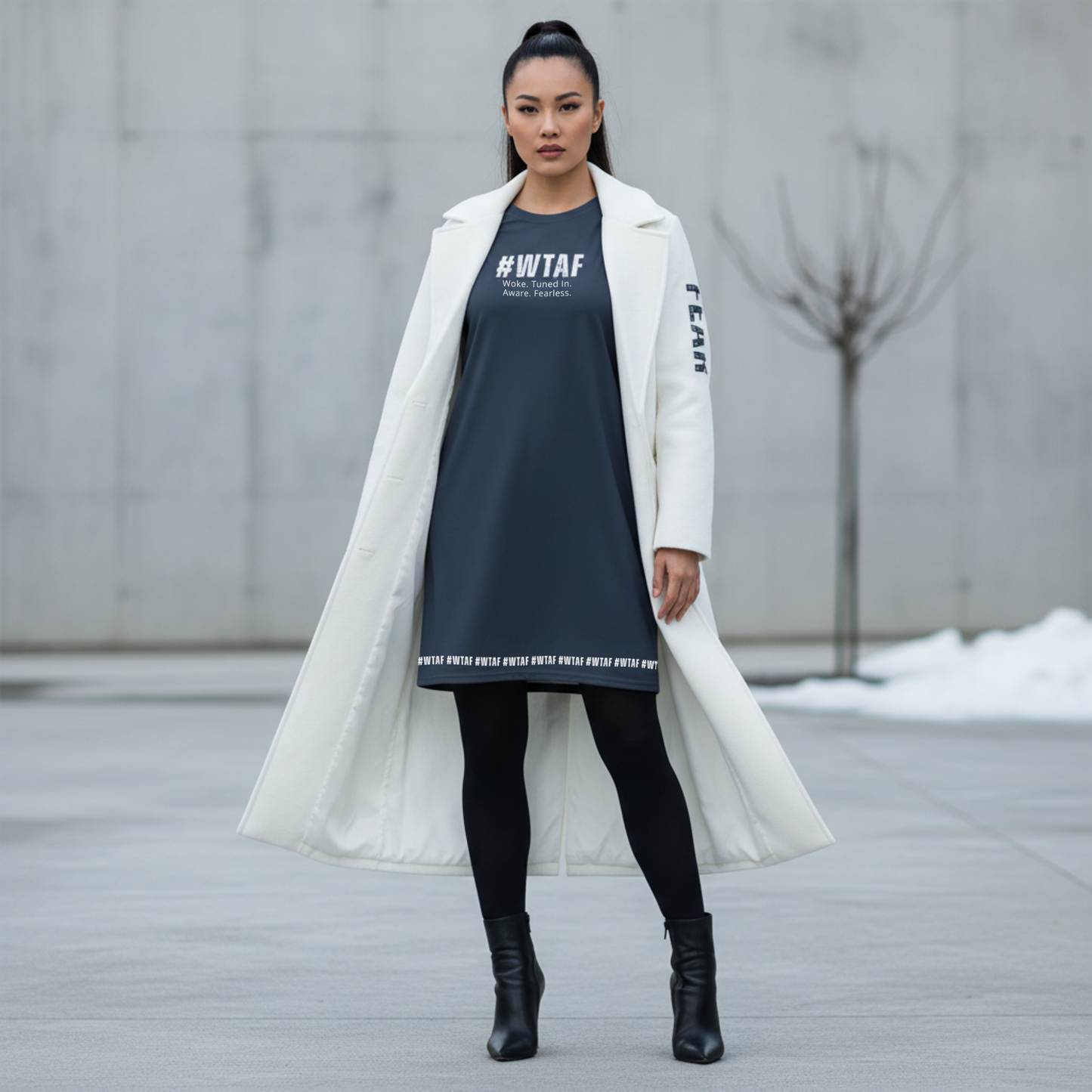 #WTAF Oversized T-Shirt Dress – Woke Tuned In Aware Fearless Streetwear