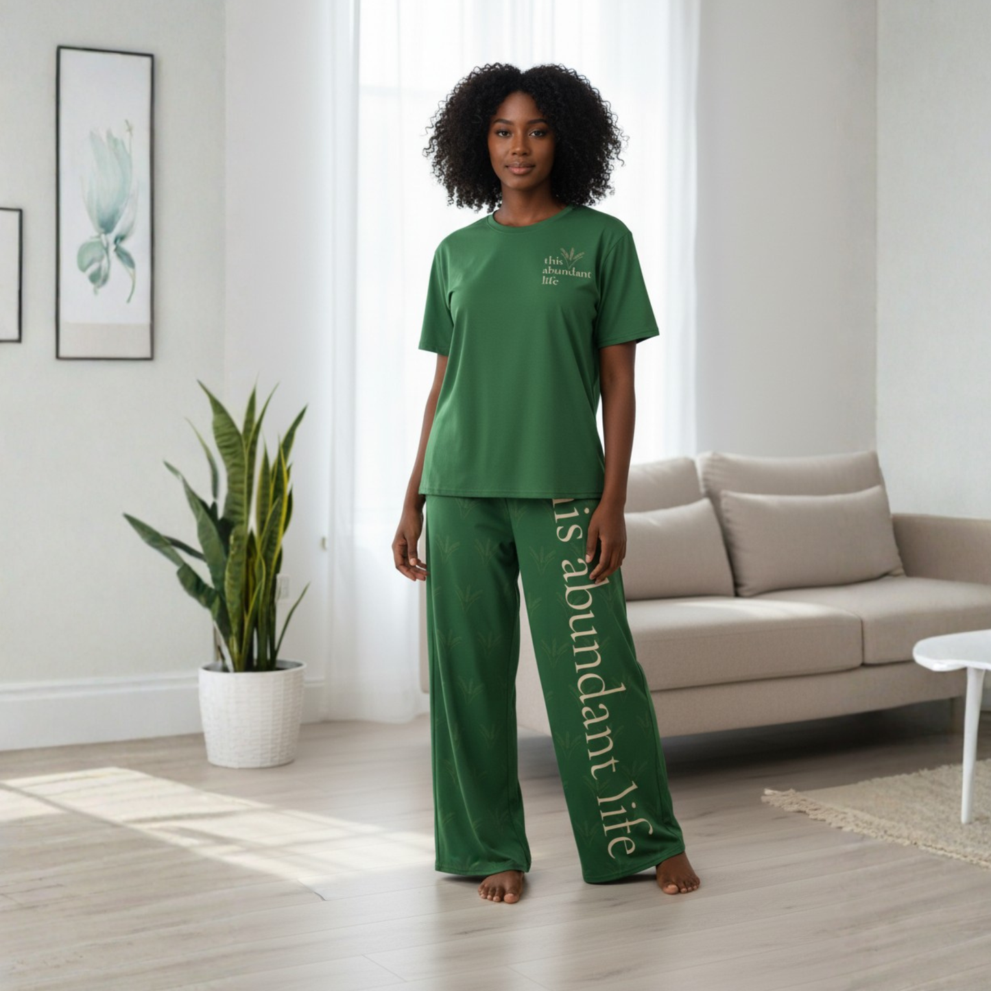 This Abundant Life SoftStyles Set | Unisex T-Shirt & Wide-Leg Pant Matching Set