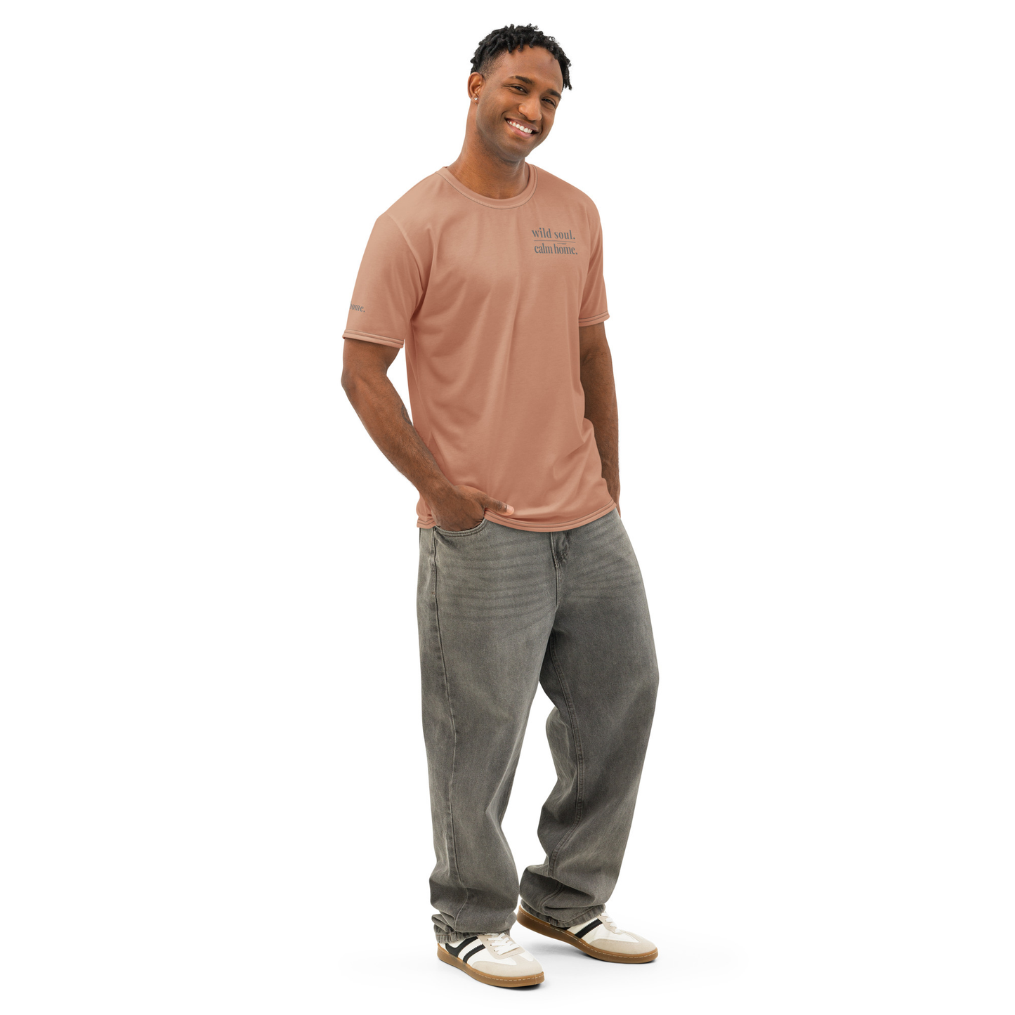 Wild Soul Calm Home Cotton T-Shirt | Earth-Tone Statement Tee