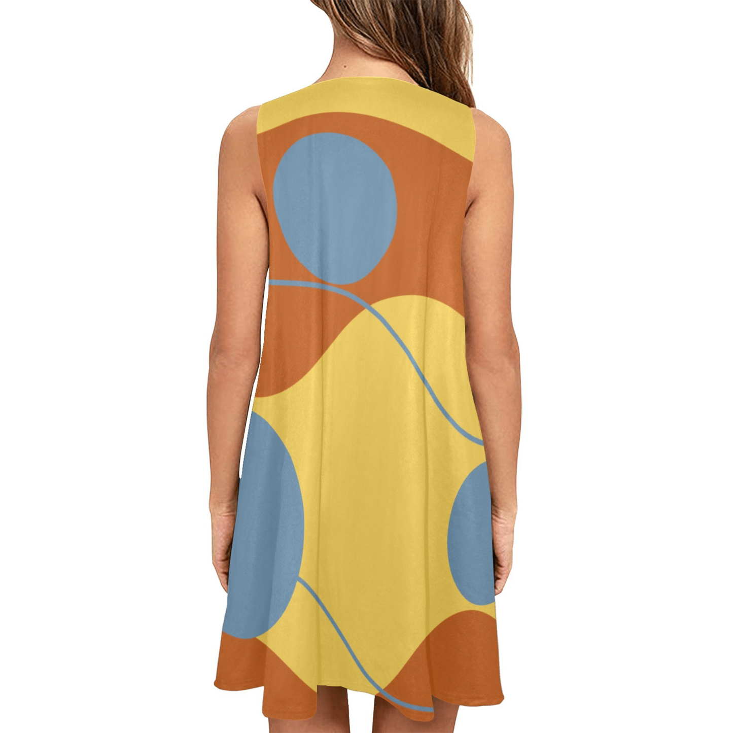 MOD Her Power Goddess Sleeveless Abstract Print Dress – Casual Summer Mini Dress for Women