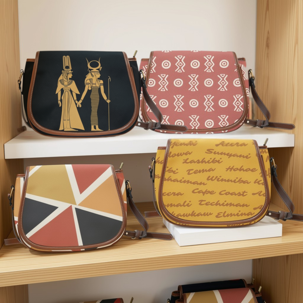 Crossbody Saddle Bag | Angles Savanna Kemet Ghana | Kinky Nomad