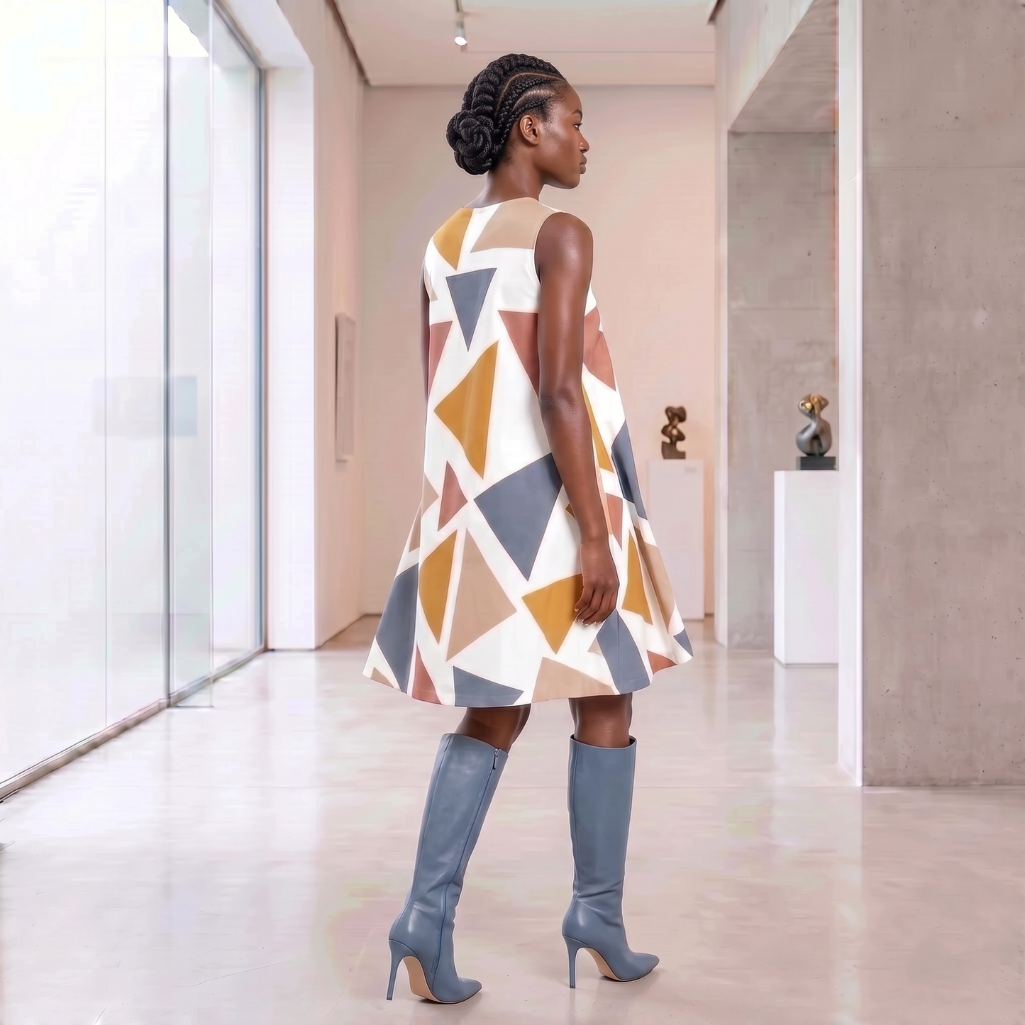 Born Herself A-Line Dress – Inspirational Atticus Quote Sleeveless Geometric Dress