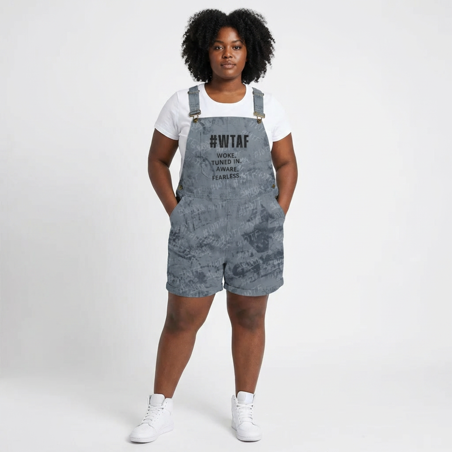 Unisex Graphic Streetwear Overalls | Short Overalls | Adjustable Strap Urban Outfit | WTAF