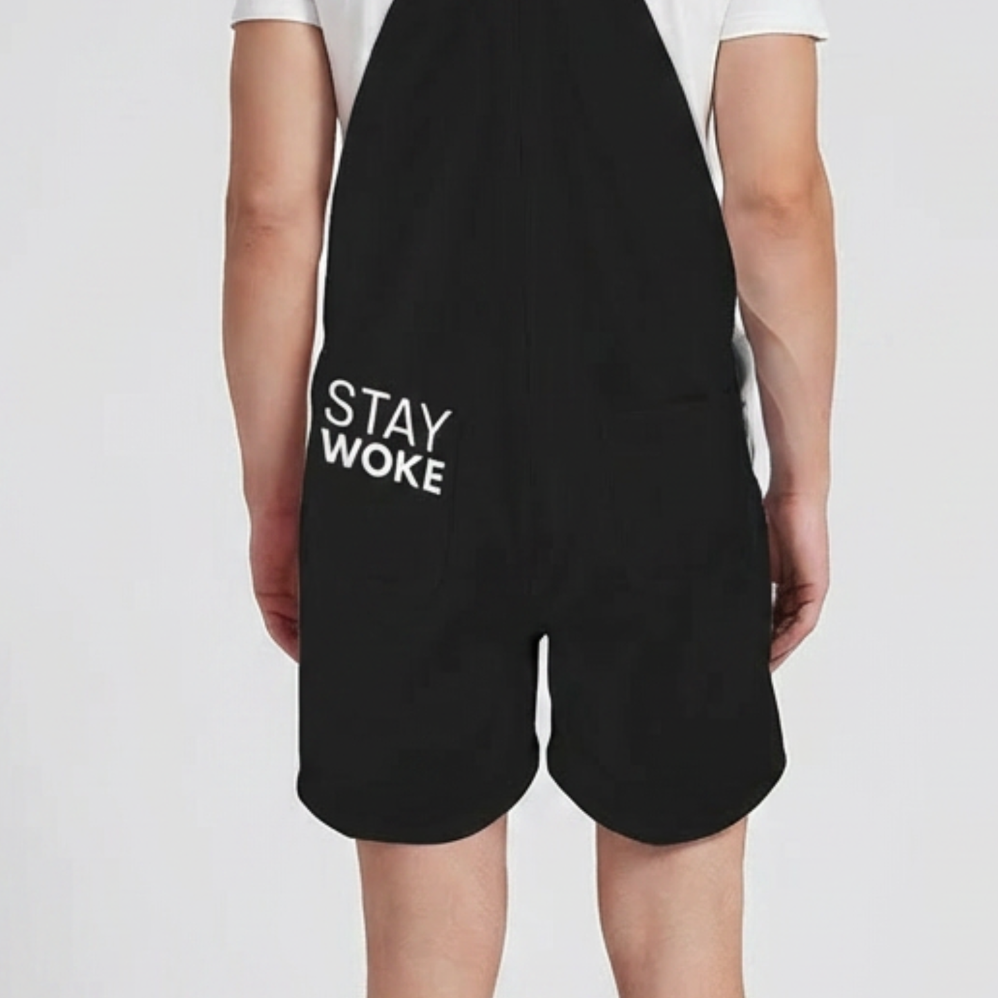 Unisex Streetwear Short Overalls | Graphic Casual Dungarees Shorts | Adjustable Strap Urban Jumpsuit