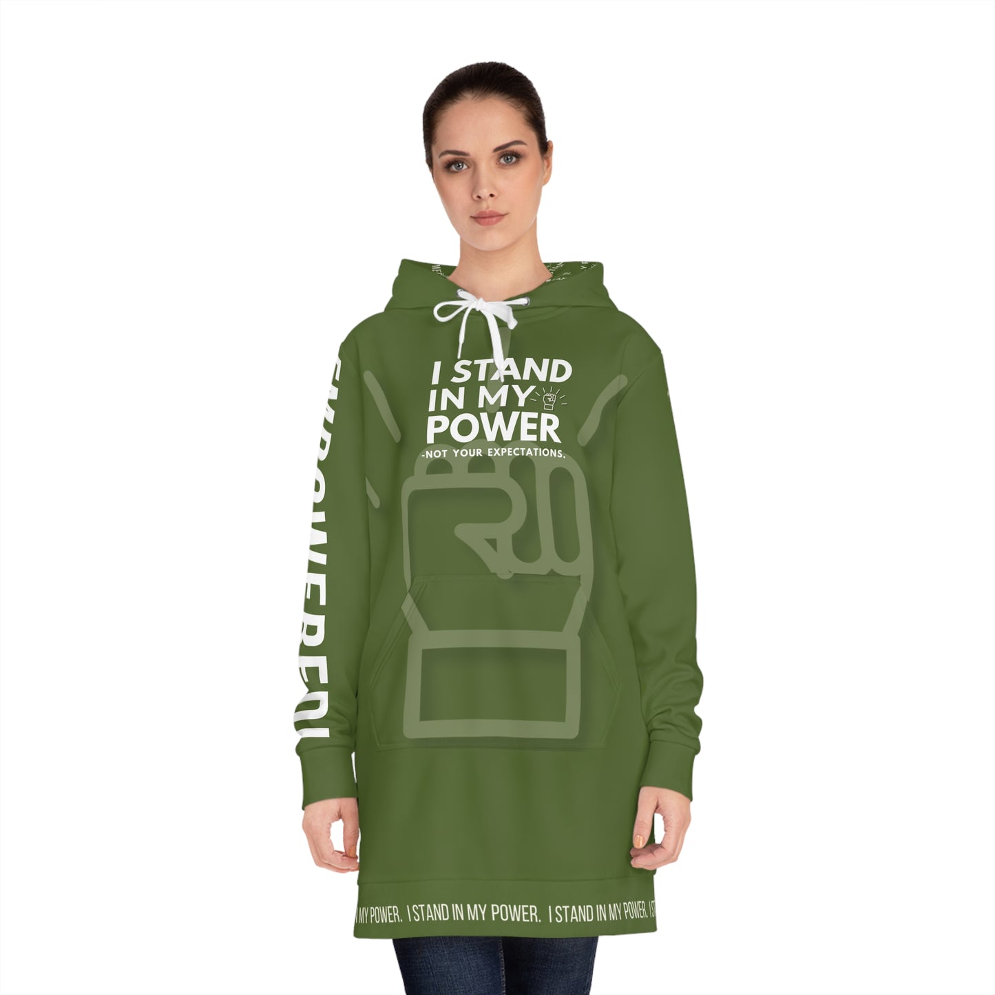 I Stand In My Power Hoodie Dress — Empowering Women’s Statement Streetwear