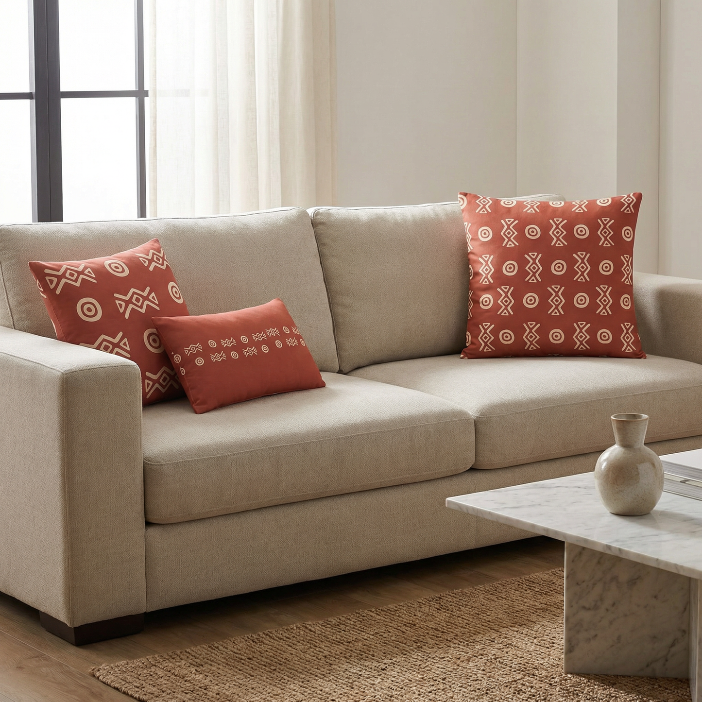 Savannah Earth Accent Pillow Collection – African-Inspired Home Decor (22×22, 18×18, Lumbar)