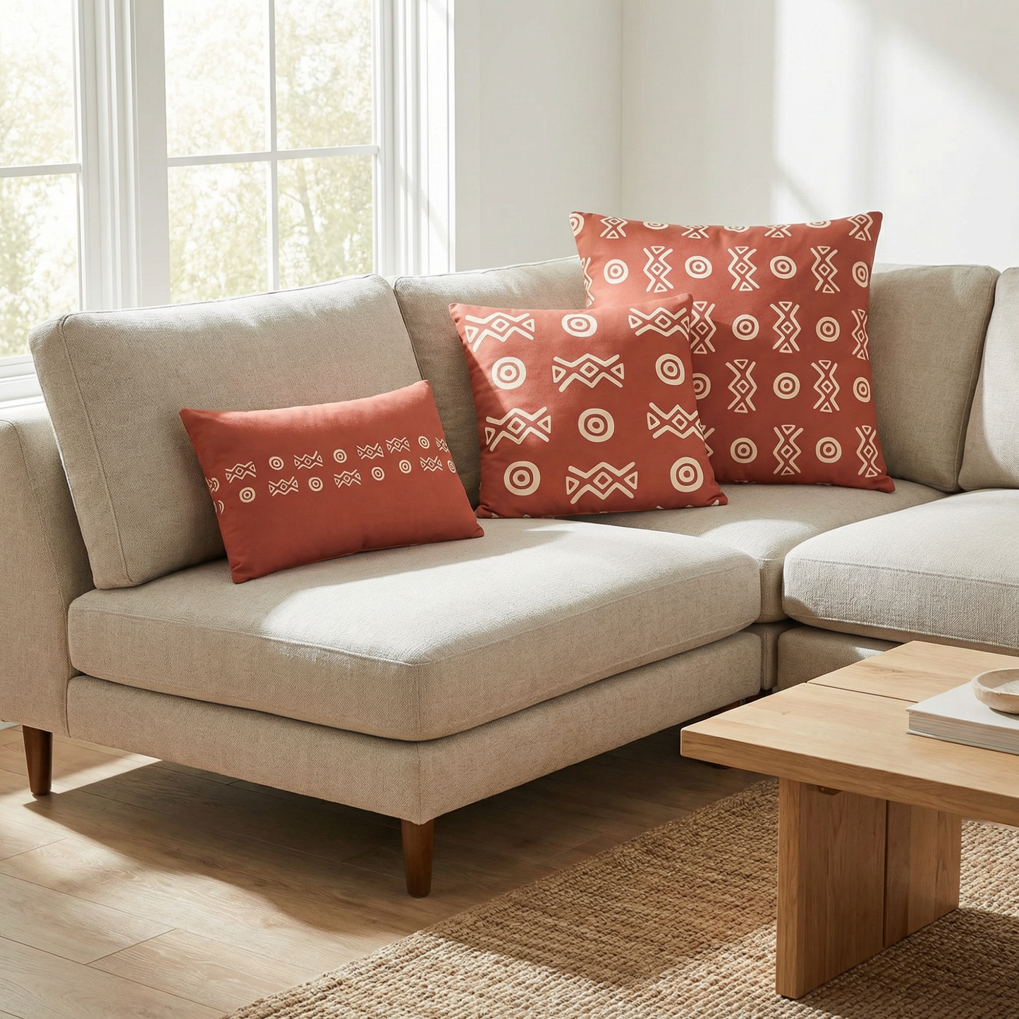 Savannah Earth Accent Pillow Collection – African-Inspired Home Decor (22×22, 18×18, Lumbar)