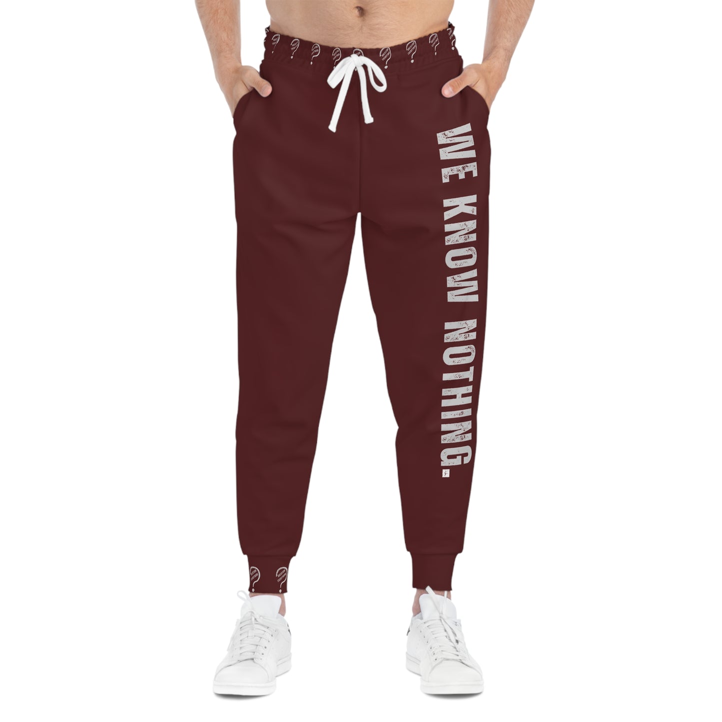 We Know Nothing Athletic Joggers -Maroon