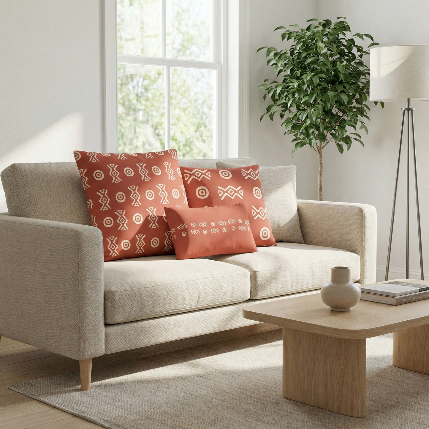 Savannah Earth Accent Pillow Collection – African-Inspired Home Decor (22×22, 18×18, Lumbar)