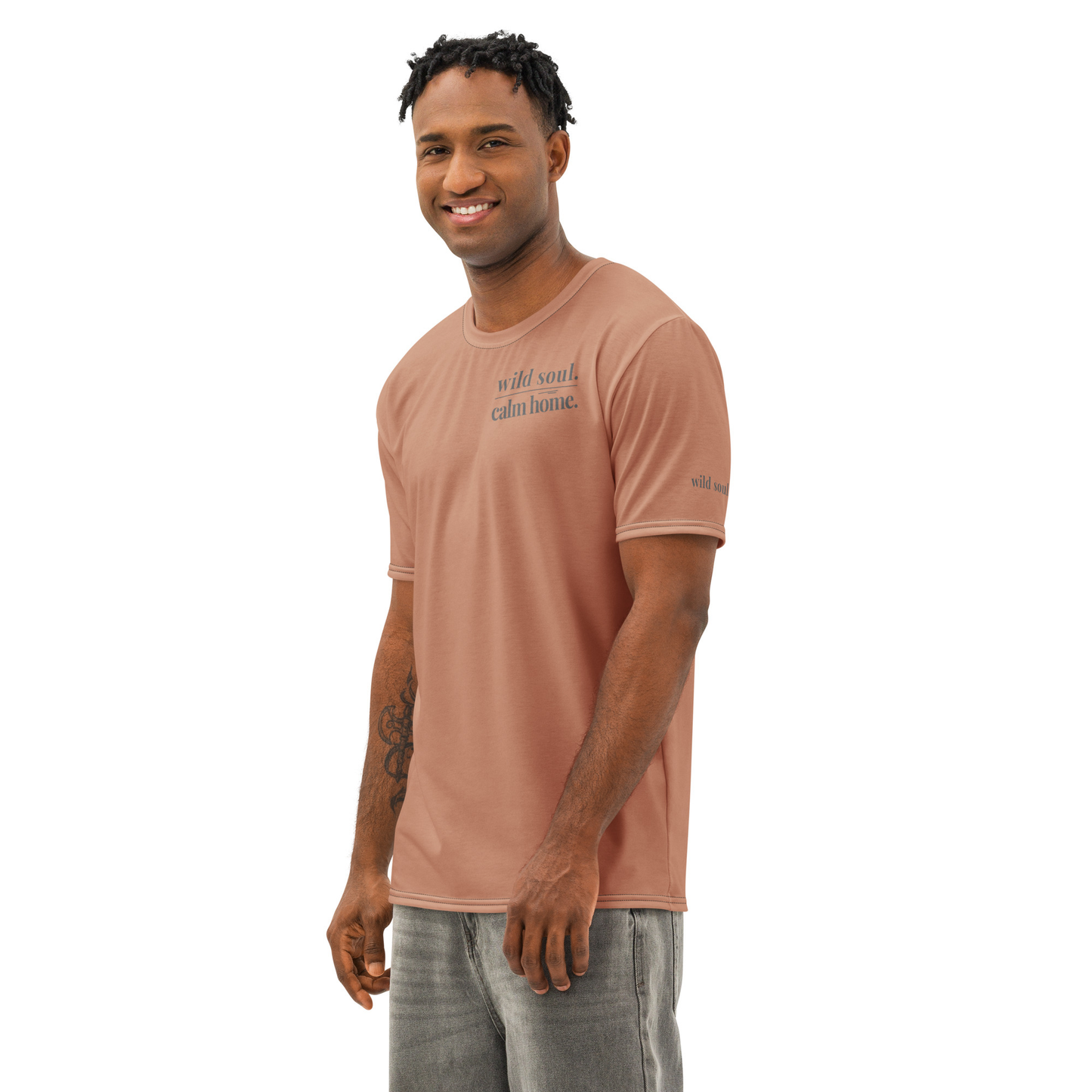 Wild Soul Calm Home Cotton T-Shirt | Earth-Tone Statement Tee