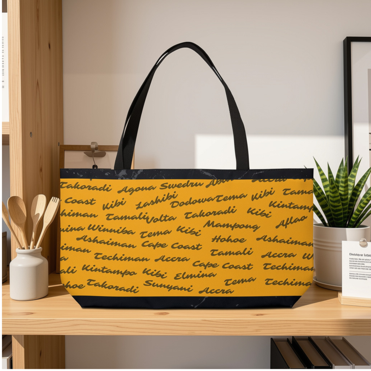 Weekender Tote Bag | Aya Bogolan Ghana Eye of Horus | Kinky Nomad
