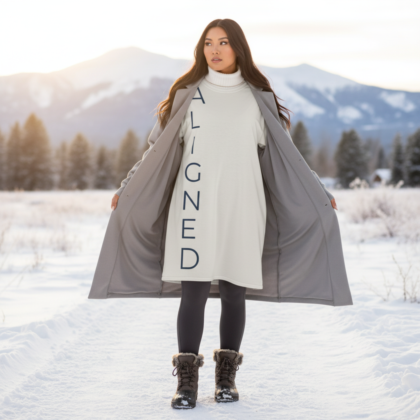 Aligned T-Shirt Dress | Minimalist Statement Dress for Everyday Balance