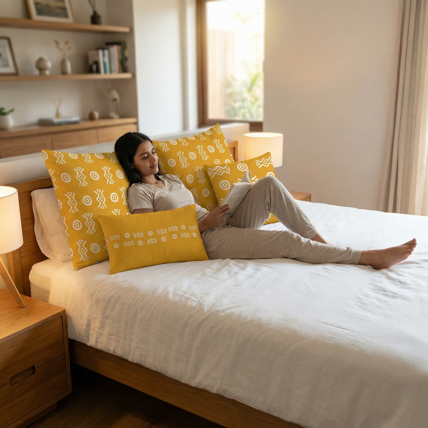 Savanna Gold African Pattern Throw Pillows | 22x22, 18x18 & Lumbar